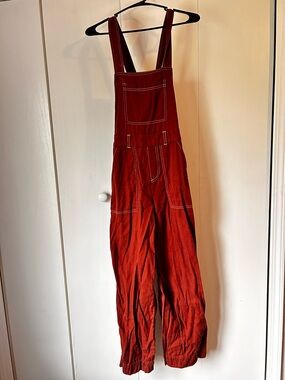 Burnt Orange soft Denim Overalls
